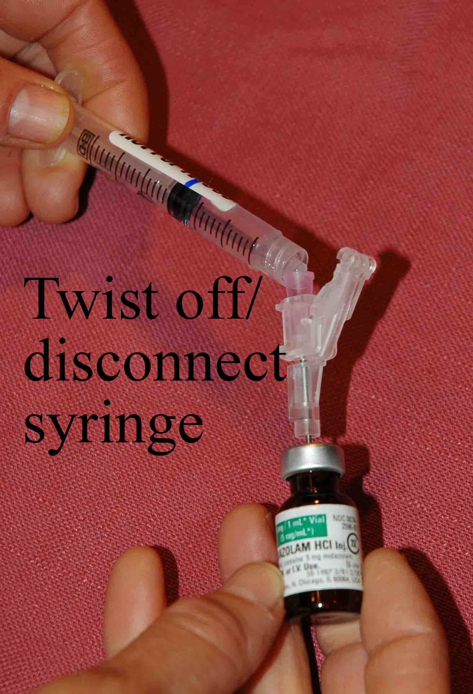 Disconnect syringe from needle